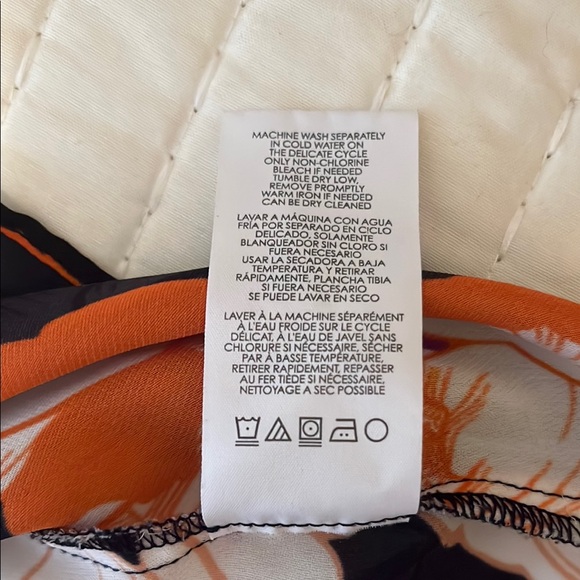 CAbi Navy Blue and Orange Blouse Vibrant Floral Top | Size S - Picture 11 of 11